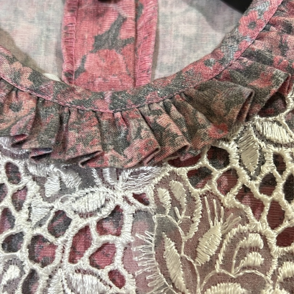 Vintage 80’s Sarah Kent girl’s floral dress with lace bib. Size 5 - Picture 5 of 12